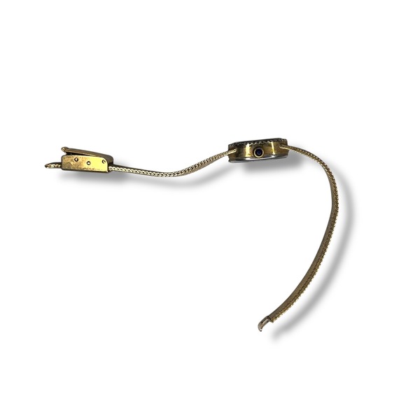 Vintage Gruen Womens Petite Watch Quartz Gold Tone‎ 6" Untested - Picture 4 of 6